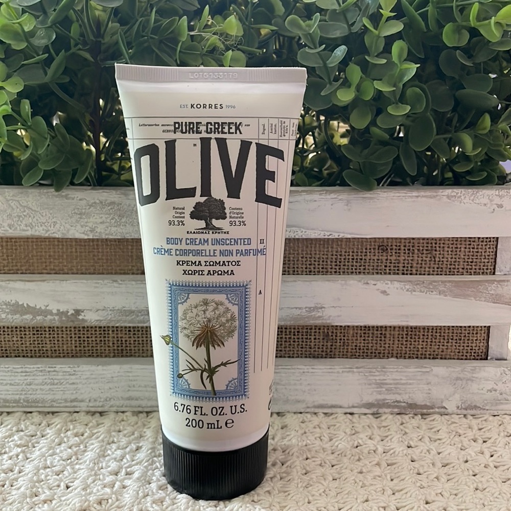 NWT! Korres Pure Greek olive body cream unscented 6.76 fl oz